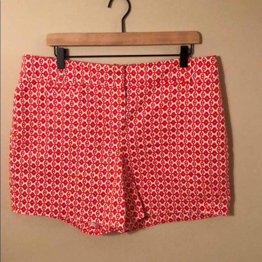 Loft Coral and White Print Shorts - Size 12